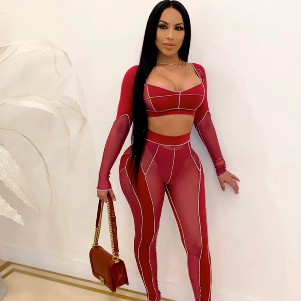 Rebel pants set (Wine)